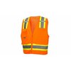 Pyramex Safety Vest, Hi-Vis, Orange, Medium RVZ2420M